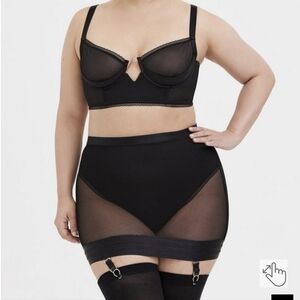 Black mesh garter skirt